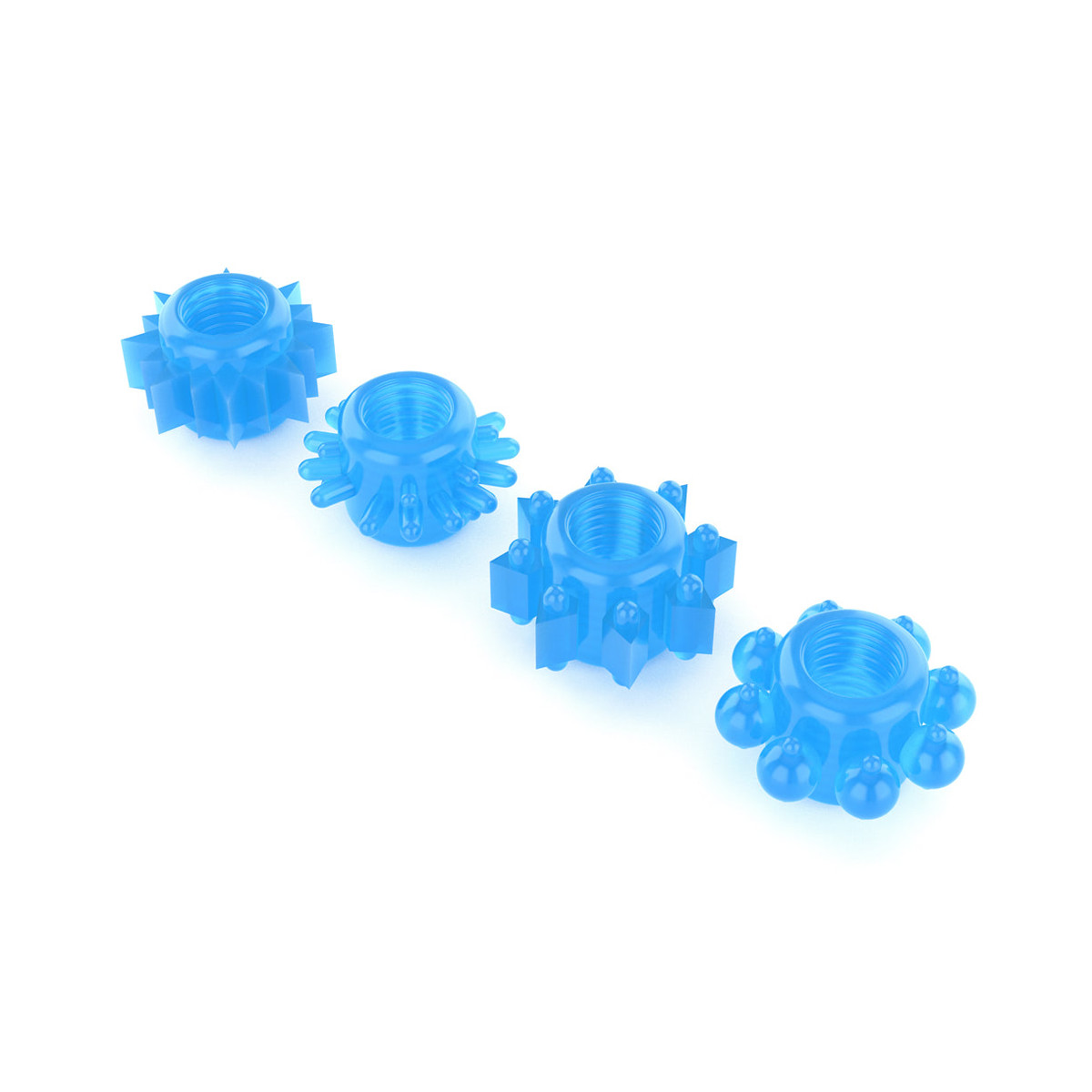 Kit com 4 Anéis Penianos em TPE, Texturizados em Formatos Diferenciados e Efeito Fosforescente - LoveToy Lumino Play - 2