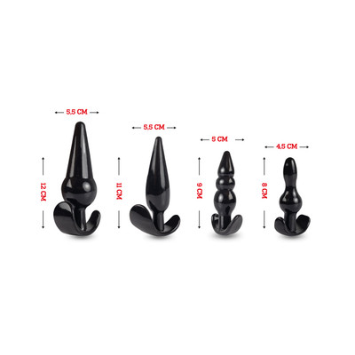 Foto 3 do produto Kit de 4 Plugs Anais em Silicone com Tamanhos Graduais e Formatos Estimuladores - Dom P14
