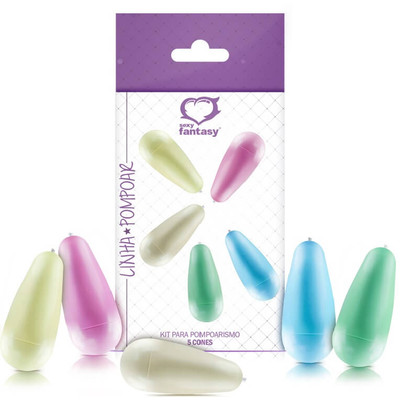 Kit com 5 Cones Para Pompoarismo com Pesos e Cores Diferentes - Sexy Fantasy | Peso de 20, 32, 45, 57 e 70 g
