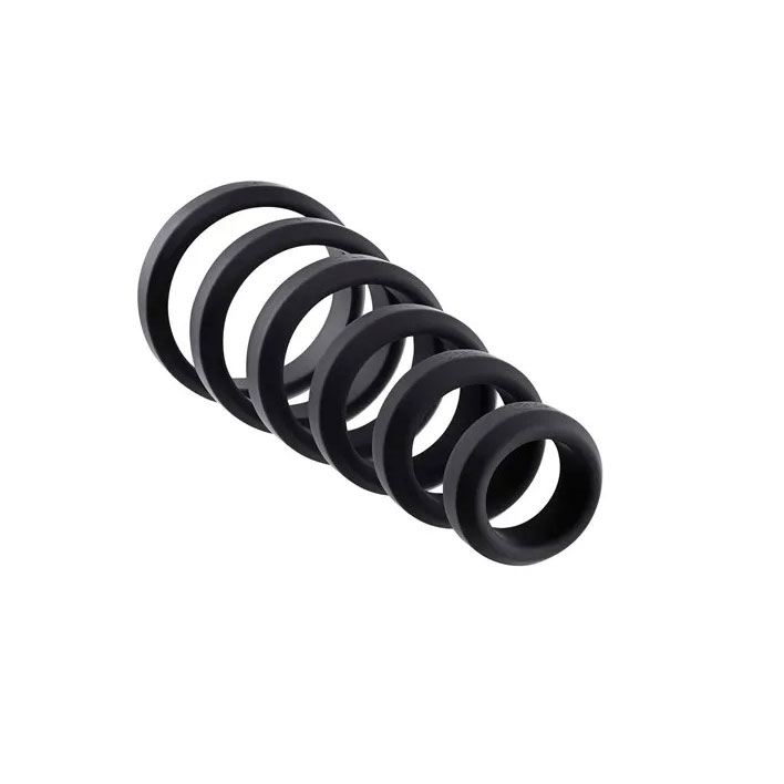 Kit com 6 Anéis Penianos em Silicone - Adam & Eve 6-Piece Pênis Ring Set - 2