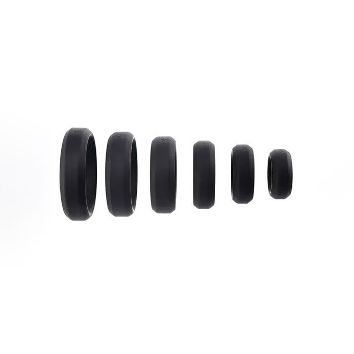 Kit com 6 Anéis Penianos em Silicone - Adam & Eve 6-Piece Pênis Ring Set - 4