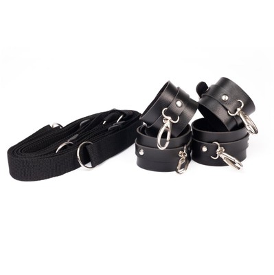 Foto 2 do produto Kit Bondage com 2 Braceletes e 2 Tornozeleiras com Amarras - New Star Couros