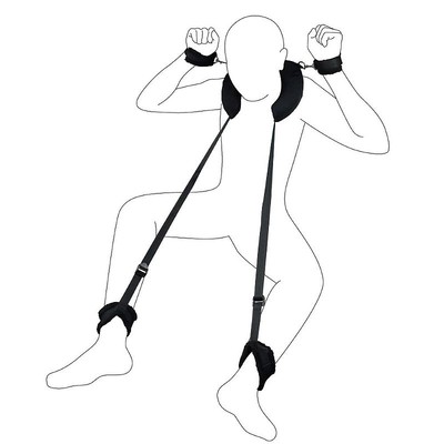 Foto 1 do produto Kit Bondage com Algemas, Apoio de Pescoço e Amarras para Tornozeleira  - SI Sado Erótico
