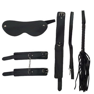Foto 1 do produto Kit Bondage com Algemas, Venda, Chicote e Coleira com Guia em PVC - Sexy Import Bandage 2