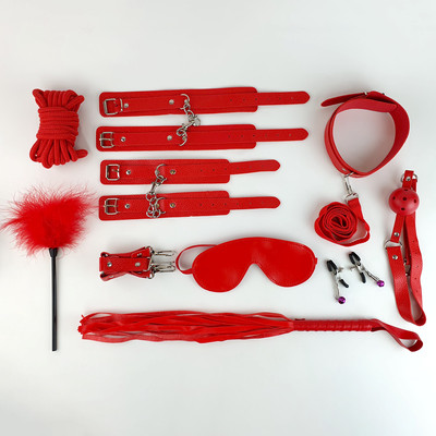 Foto 1 do produto Kit Bondage Completo em Couro Sintético com 10 peças - Mimosa Love