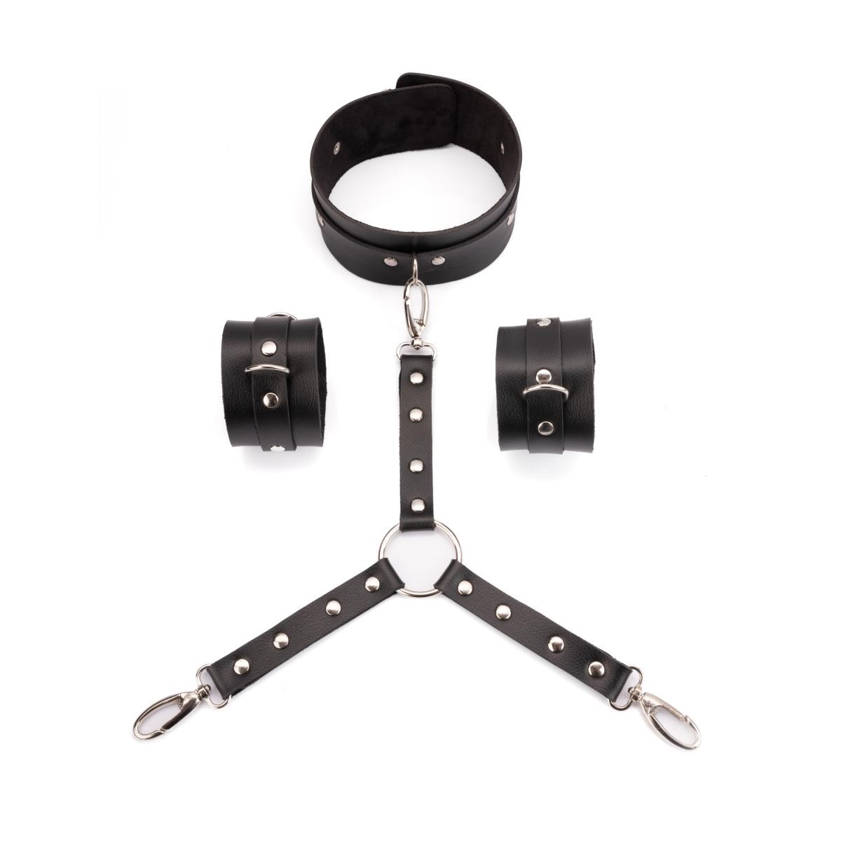 Kit Bondage Elegance com Coleira e Suporte para Braceletes - New Star Couros - 2