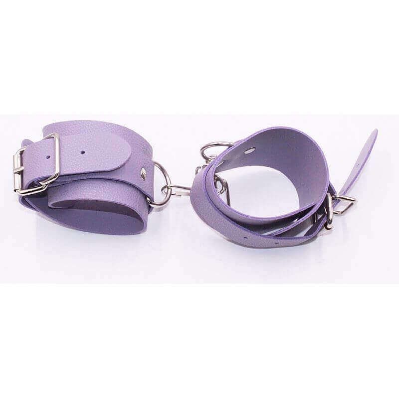 Kit Bondage - Kit com Algema, Tornozeleira, Coleira, Venda, Guia, Chicote e Mordaça - Contém 7 Itens | Cor: Lilás - 9