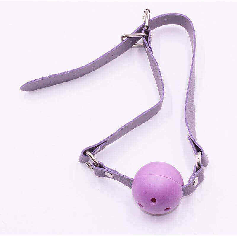 Kit Bondage - Kit com Algema, Tornozeleira, Coleira, Venda, Guia, Chicote e Mordaça - Contém 7 Itens | Cor: Lilás - 11