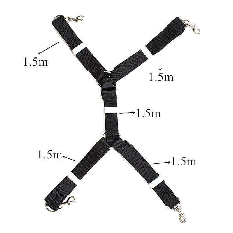 Kit Bondage - Kit com Amarras de Pulsos e Tornozelos com Ajuste em Velcro e Fitas em Nylon Resistente para Imobilização dos Membros | Disponível em 3 Cores - 4