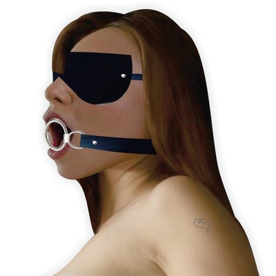 Kit Bondage com Mordaça Argola e Venda em Couro Ecológico - InNamorata Sex Night | 2 Itens