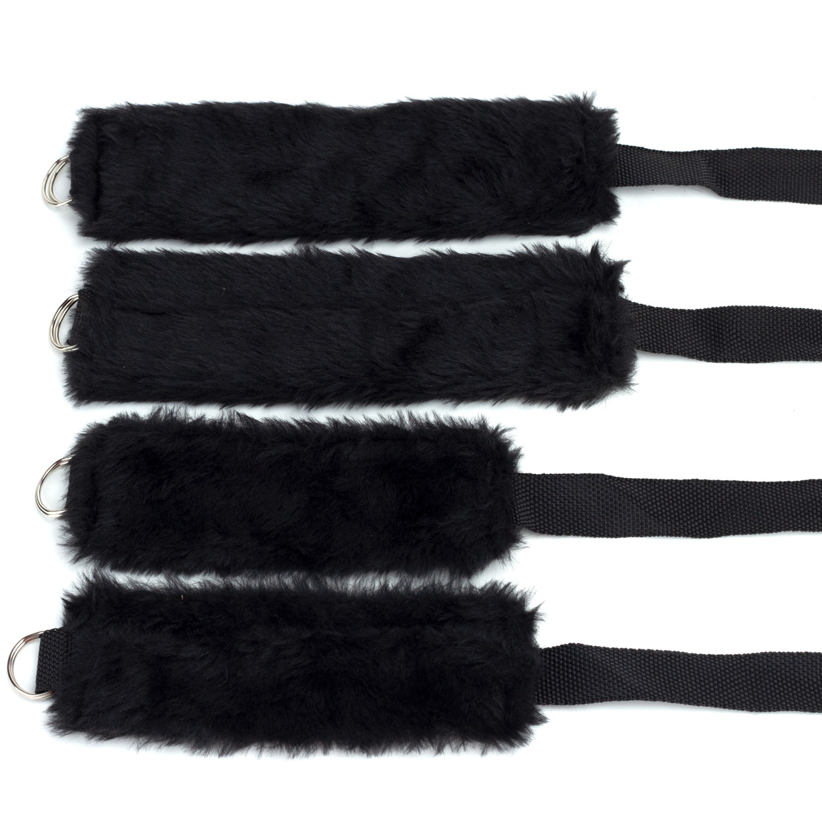 Kit Bondage com Venda para os Olhos em Couro Montana e 4 Amarras em Pelúcia - Exclusiva Linha Sado - 2