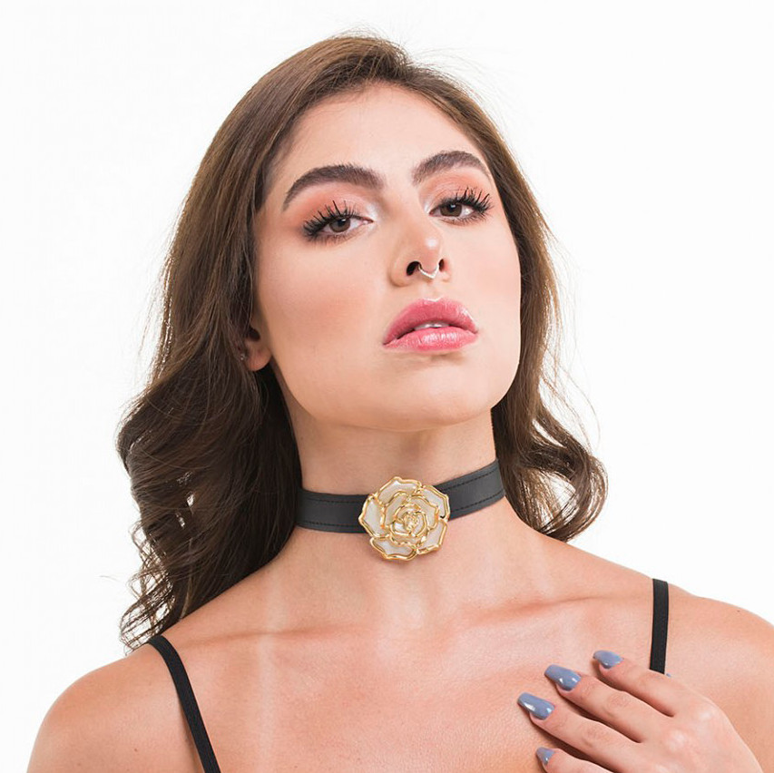 Kit Coleira e Perneira com Detalhe de Flor - Sexy Fantasy Linha Sado - 2