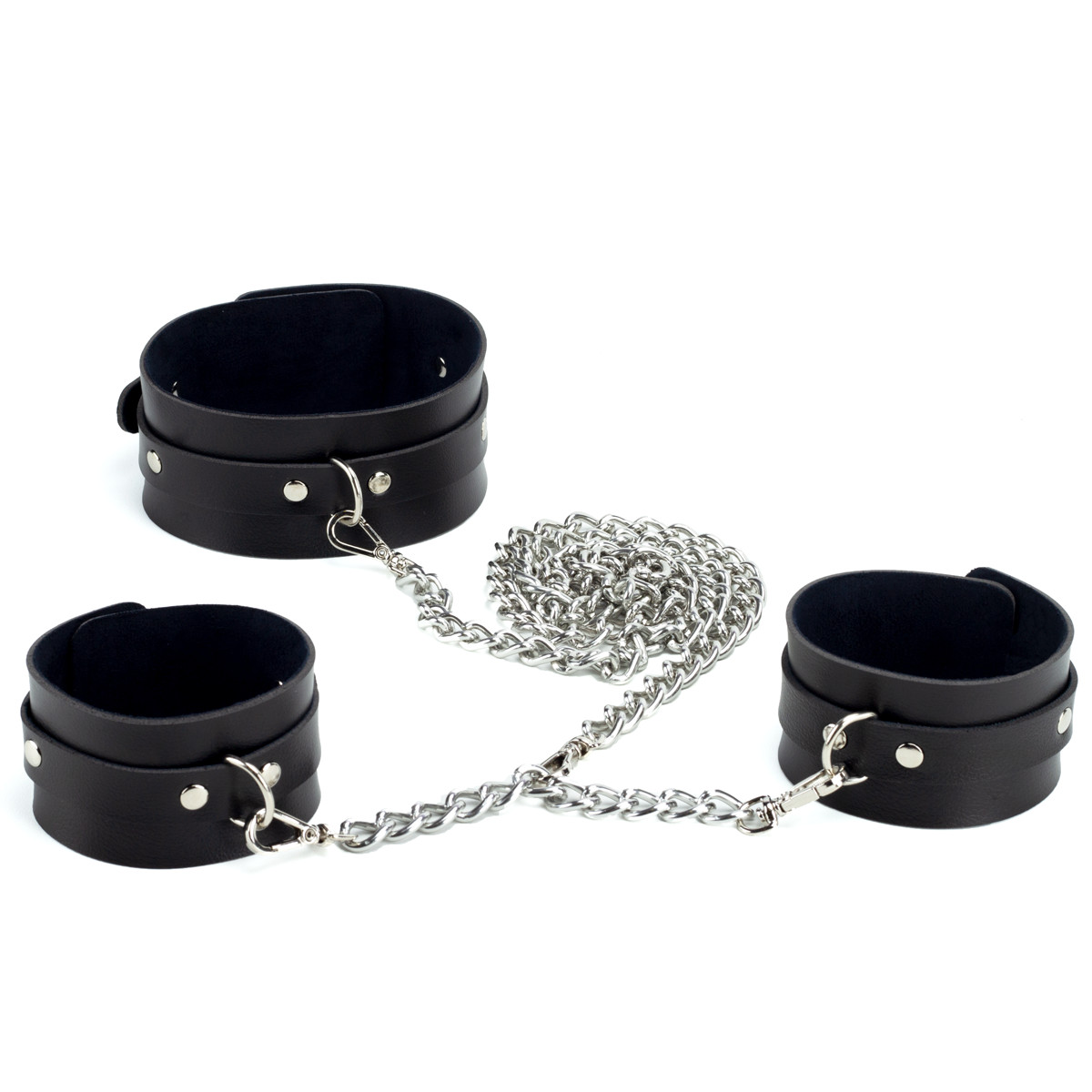 Kit com Coleira e Tornozeleiras Interligadas por Corrente de Metal - Exclusiva Linha Sado - 2