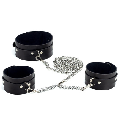 Foto 2 do produto Kit com Coleira e Tornozeleiras Interligadas por Corrente de Metal - Exclusiva Linha Sado