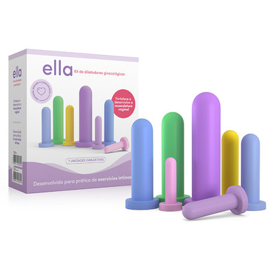 Kit de Dilatadores Ginecológicos em Silicone Médico com 7 Tamanhos Diferentes - Adão e Eva Ella | Disponível em 2 Cores