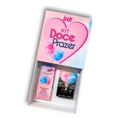 Kit Doce Prazer com Gel Beijável com Sabor de Algodão Doce e Gel Eletrizante Unissex - Intt Cosméticos