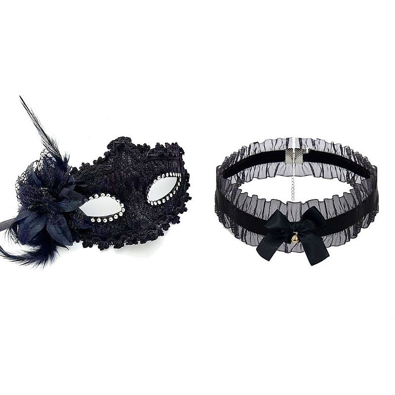 Kit Fetiche com Plug Rabo de Raposa, Tiara de Orelhas, Grampos para os Seios em Metal com Guizo, Máscara Decorada e Gargantilha - Sexy Import | 5 Itens - 3