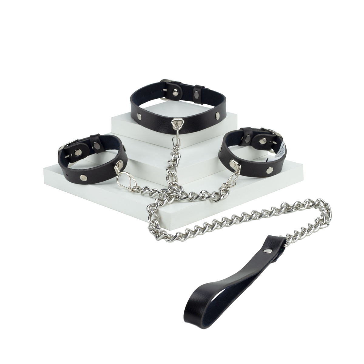 Kit Gargantilha com Guia, Par de Braceletes em Couro Montana e Correntes - Exclusiva Linha Sado - 2