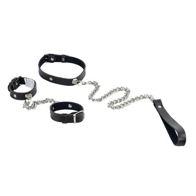 Foto 3 do produto Kit Gargantilha com Guia, Par de Braceletes em Couro Montana e Correntes - Exclusiva Linha Sado