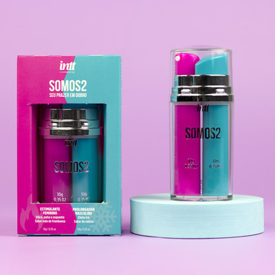 Kit Gel Estimulante Feminino e Gel Prolongador Masculino com Sabores e Efeitos - Intt Cosméticos Somos2 | 10g