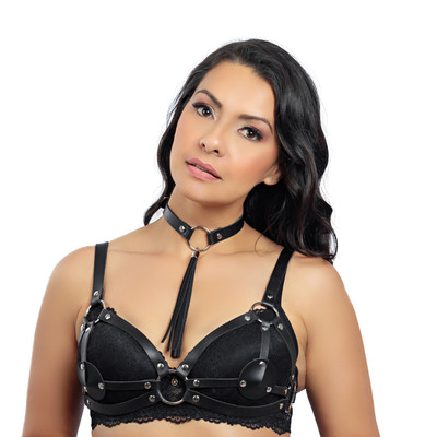 Foto 3 do produto Kit Harness Feminino em Couro Montana com Gargantilha - New Star Couros | Disponível em 2 Tamanhos