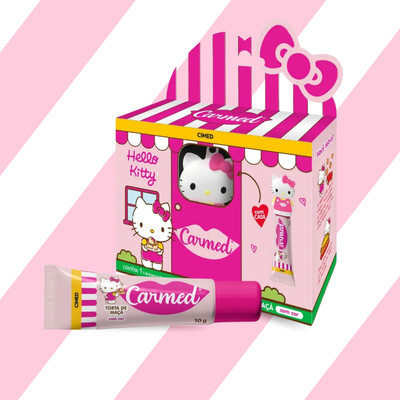 Kit de Hidratante Labial Diário com Cor, Aroma Torta de Maçã e Case Hello Kitty - Carmed | 10g