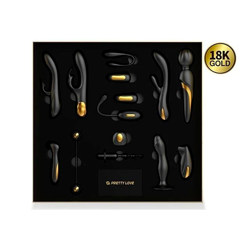Kit Luxuoso com 12 Produtos Folheados à Ouro 18k e Silicone Aveludado - Pretty Love Queen's Luxury Collection - 2