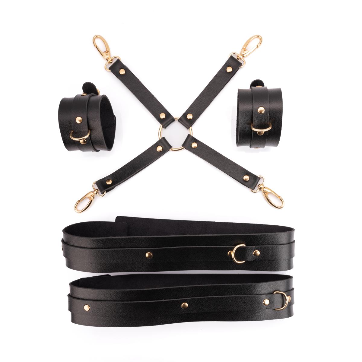 Kit Ousada Gold em Couro Montana com Braceletes e Detalhes de Rebites - New Star Couros | Tamanho Único - 2