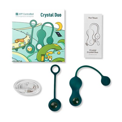 Foto 3 do produto Kit de Pesos para Pompoar em Silicone, 10 Modos de Vibração, App Control e Carregamento via Cabo USB - Magic Motion Crystal Duo