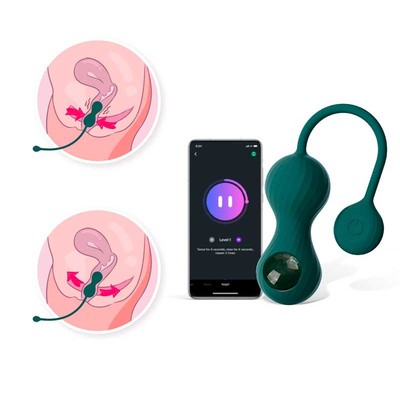 Foto 4 do produto Kit de Pesos para Pompoar em Silicone, 10 Modos de Vibração, App Control e Carregamento via Cabo USB - Magic Motion Crystal Duo
