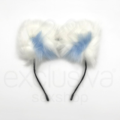 Foto 2 do produto Kit com Plug Anal Feito em Metal com Rabo Artificial e Tiara com Orelhas de Gatinha