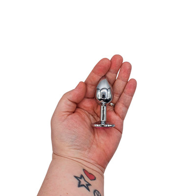 Foto 4 do produto Kit de Plug Anal de Metal em 3 Tamanhos com Joia na Base - Adam e Eve