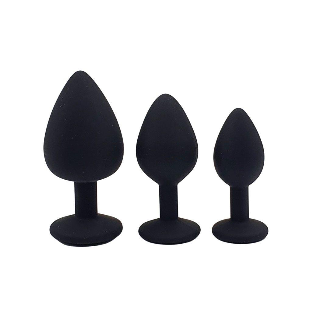 Kit Plug Anal em Silicone com Tamanhos Diferentes e Joia em sua Base - Seamless Butt Plug Starting Kit | Disponível em 8 Cores - 9