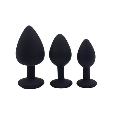 Foto 9 do produto Kit Plug Anal em Silicone com Tamanhos Diferentes e Joia em sua Base - Seamless Butt Plug Starting Kit | Disponível em 8 Cores
