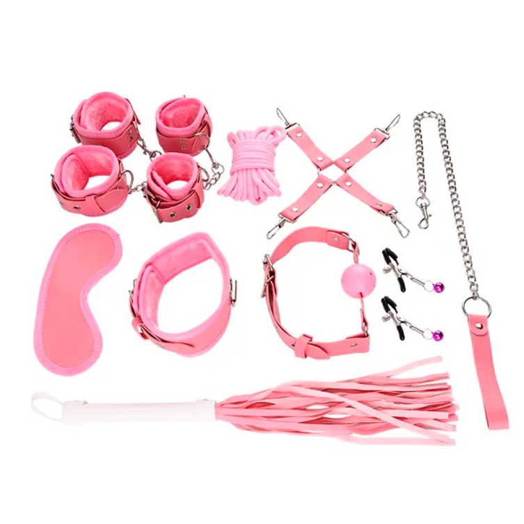 Kit Sado de Luxo com 10 Acessórios em Couro Sintético - Bondage Kits I Would Give It All To Not Be Sleeping Alone | Disponivel em 2 Cores - 2