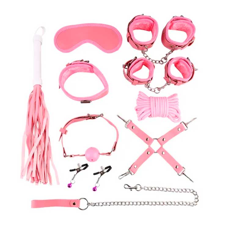 Kit Sado de Luxo com 10 Acessórios em Couro Sintético - Bondage Kits I Would Give It All To Not Be Sleeping Alone | Disponivel em 2 Cores - 4
