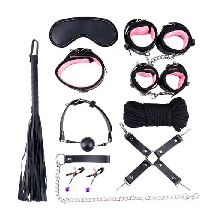 Kit Sado de Luxo com 10 Acessórios em Couro Sintético - Bondage Kits I Would Give It All To Not Be Sleeping Alone | Disponivel em 2 Cores - 6