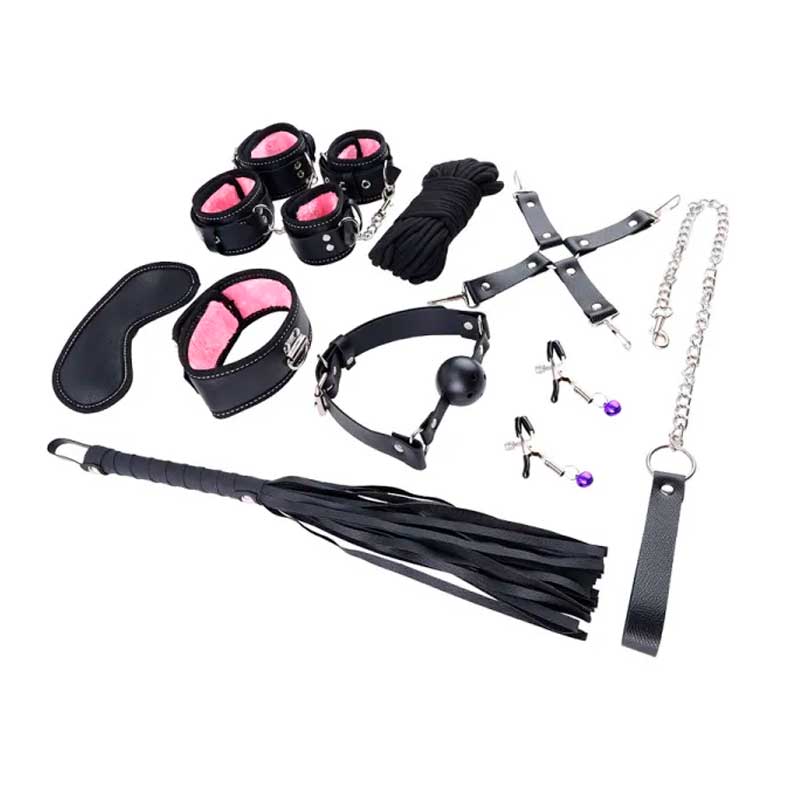 Kit Sado de Luxo com 10 Acessórios em Couro Sintético - Bondage Kits I Would Give It All To Not Be Sleeping Alone | Disponivel em 2 Cores - 7