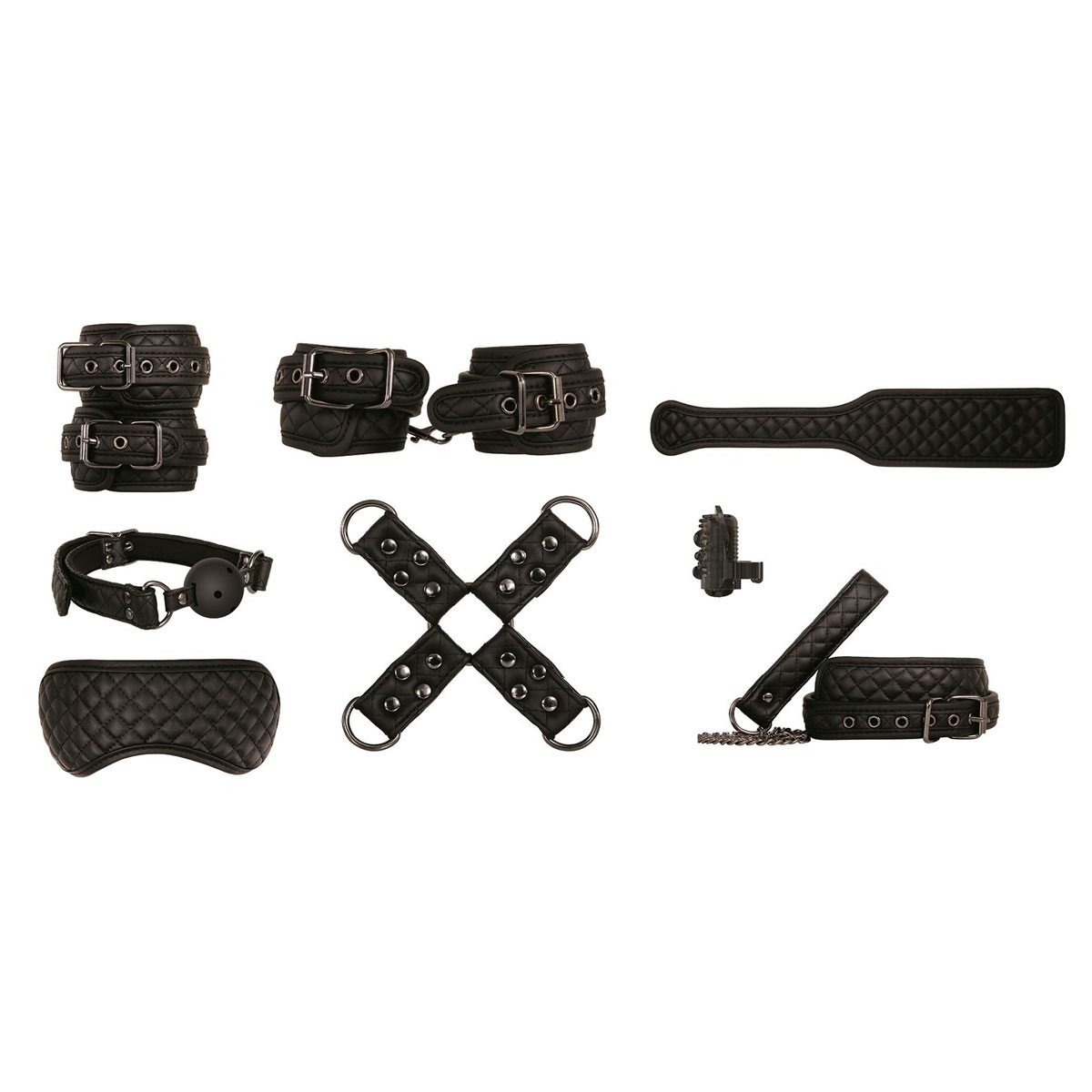 Kit Sado de Luxo com 7 Acessórios em Couro Sintético e Anel Vibratório - Adam & Eve Eve's Fetiche Dreams Advance Bondage Set - 3