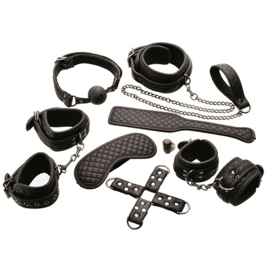 Foto 4 do produto Kit Sado de Luxo com 7 Acessórios em Couro Sintético e Anel Vibratório - Adam & Eve Eve's Fetiche Dreams Advance Bondage Set