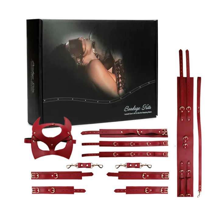 Kit Sado de Luxo com 7 Acessórios em Couro Sintético - Bondage Kits I Would Give It All To Not Be Sleeping Alone | Disponivel em 3 Cores - 25