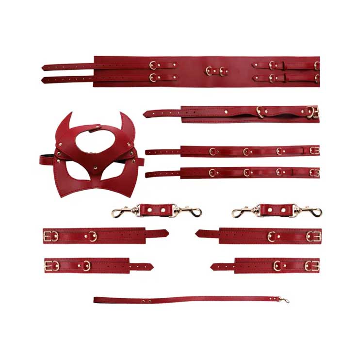 Kit Sado de Luxo com 7 Acessórios em Couro Sintético - Bondage Kits I Would Give It All To Not Be Sleeping Alone | Disponivel em 3 Cores - 26