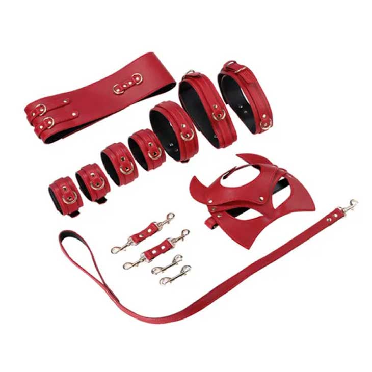 Kit Sado de Luxo com 7 Acessórios em Couro Sintético - Bondage Kits I Would Give It All To Not Be Sleeping Alone | Disponivel em 3 Cores - 27