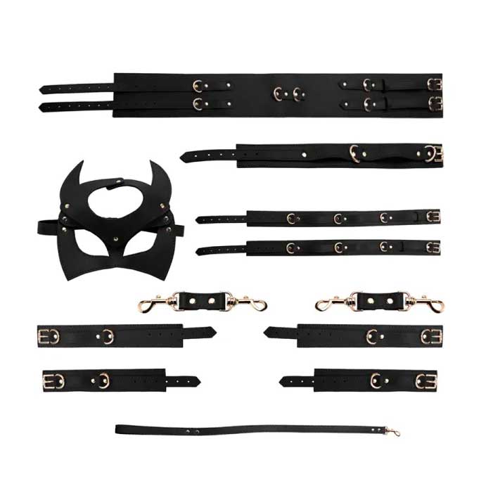 Kit Sado de Luxo com 7 Acessórios em Couro Sintético - Bondage Kits I Would Give It All To Not Be Sleeping Alone | Disponivel em 3 Cores - 13