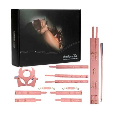 Kit Sado de Luxo com 7 Acessórios em Couro Sintético - Bondage Kits I Would Give It All To Not Be Sleeping Alone | Disponivel em 3 Cores