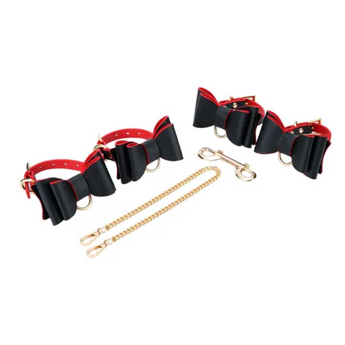 Kit Sado de Luxo com 8 Acessórios, Detalhes em Laço Borboleta e Estojo Portátil - Bondage Kits | Disponivel em 3 Cores - 7