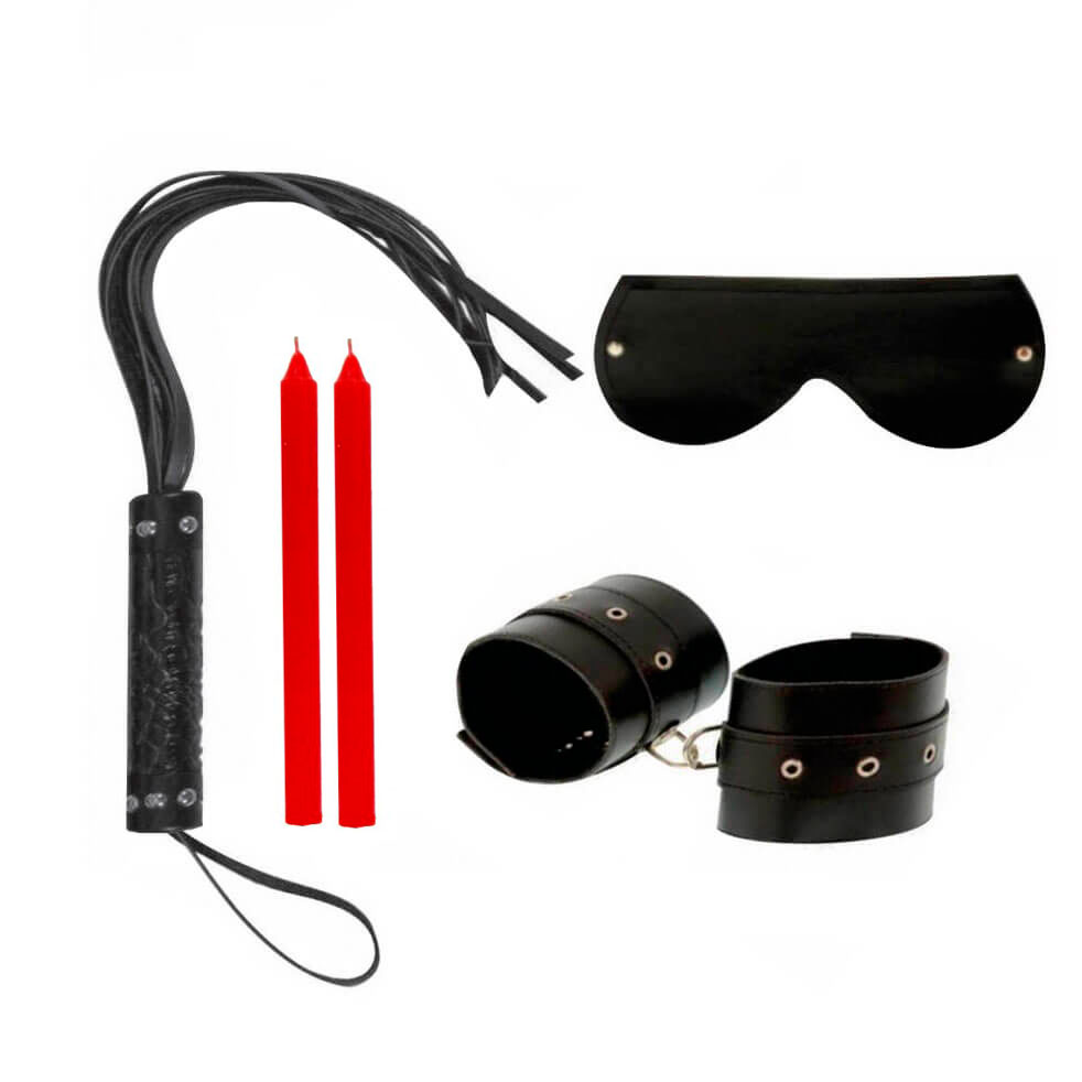 Kit Sadomasoquista Brincando com Fogo - InNamorata Sex Night | 6 Itens | Disponível em 2 Cores - 6