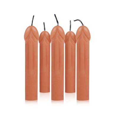 Kit com Velas para Bolo em Formato de Pênis -  Adão & Eva | 9,5 cm | 5 Unidades