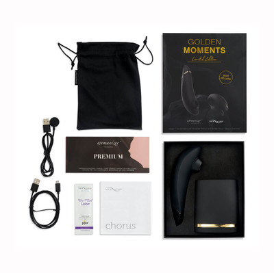 Foto 6 do produto Kit com Vibrador para Casal e Estimulador de Clitóris com Tecnologia de Sucção e Carregamento USB - Womanizer x We-Vibe Golden Moments 2