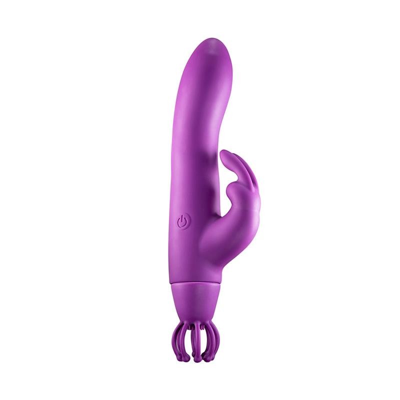 Kit com Vibrador Estimulador de Ponto G e Clítoris Recarregável em Silicone com 10 Modos de Vibração + 3 Acessórios para Base - True Love | 11,6 x 3,3 cm - 4